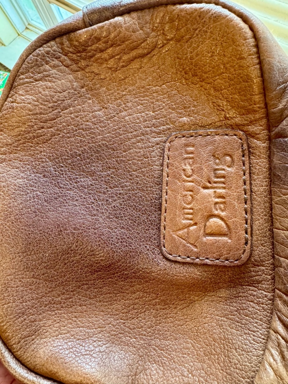 American Darling Brown Leather Crossbody Bag with Leopard Print Front - Picture 12 of 13